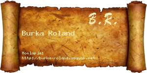 Burka Roland névjegykártya