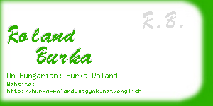 roland burka business card